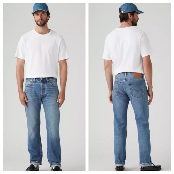 Levi’s Premium 501 Original Fit Selvedge Jeans. Size 34’33. - Picture 1 of 13